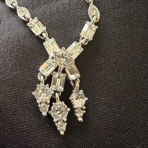 Bogoff rare vintage necklace and earrings set icy rhinestones